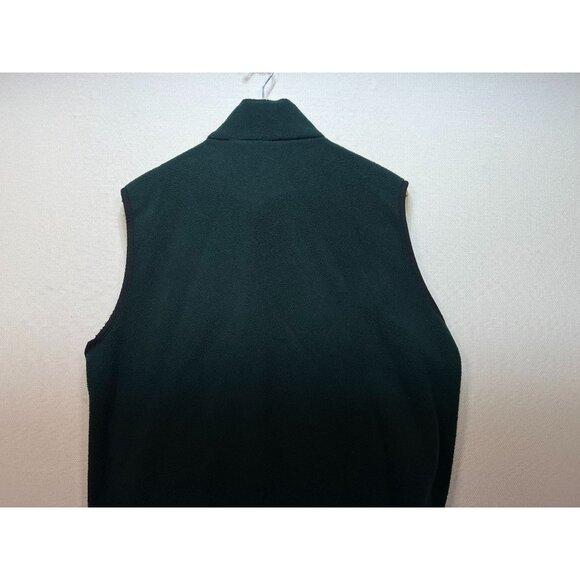 Woolrich Men's Fleece Cardigan Vest Full Zip Size L Green Outdoorwear Sleeveless - Picture 9 of 10
